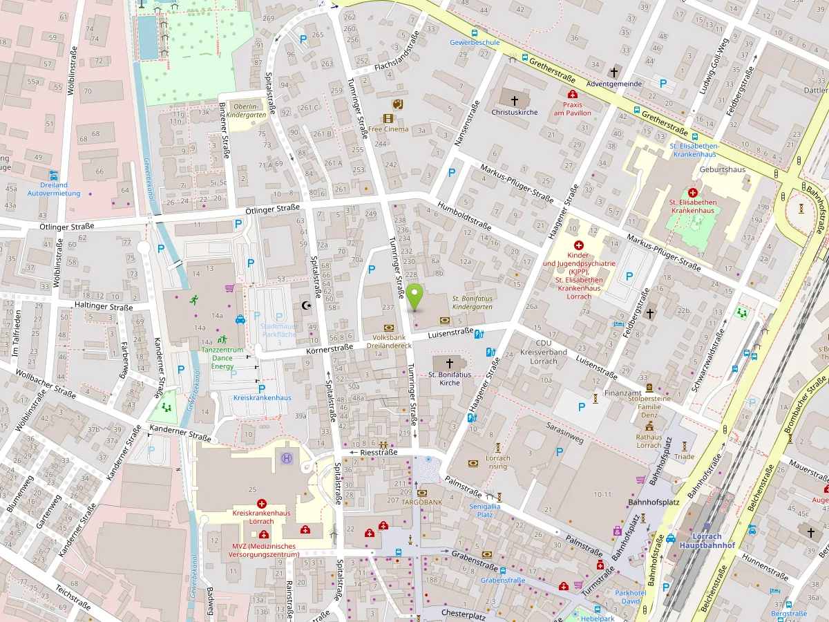 Karte: Praxis Lörrach, Tumringer Str. 224, 79539 Lörrach